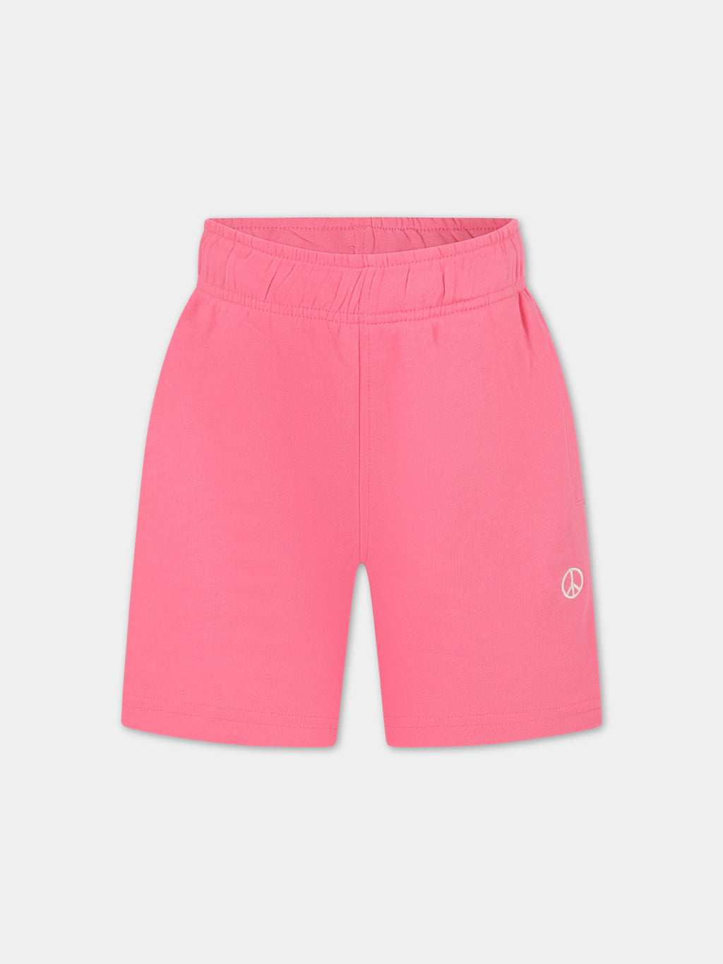 Pink shorts for girl with peace symbol